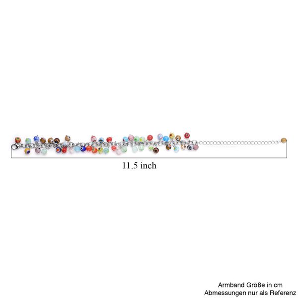 Mehrfarbiges Armband/ Fu&szlig;kettchen im Murano-Stil, 19+10cm image number 5