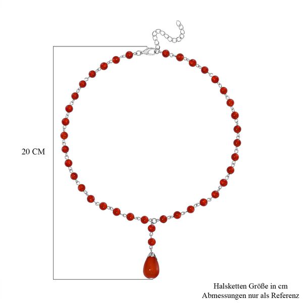 Rote Achat Halskette ca. 45 cm+ 5 cm Extender, ca. 85.00 ct image number 4