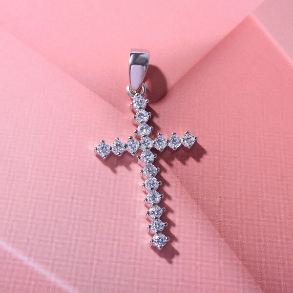 LUSTRO STELLA Zirkonia Kreuz Anhänger - 1,16 ct. image number 2