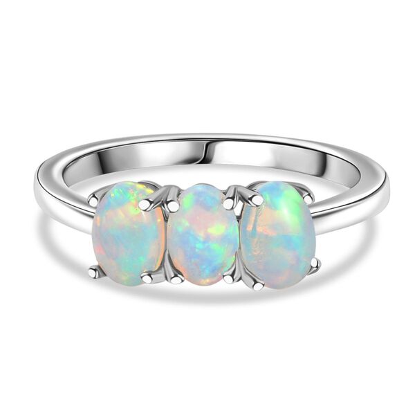 AA Nat&uuml;rlicher, &auml;thiopischer Welo Opal Ring, 925 Silber rhodiniert - 0,93 ct.