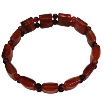 Roter Achat Armband, flexibel, ca. 85.00 ct