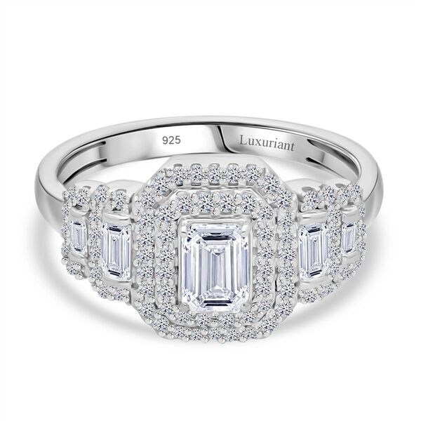 LUXURIANT SGL zertifizierter VS-EF Labor Diamant Ring, 925 Silber platiniert - 1 ct. image number 0