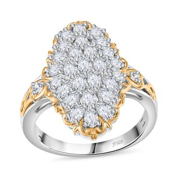 J Francis gefertigt mit SWAROVSKI- Zweifarbiger Swarovski Zirkonia Ring