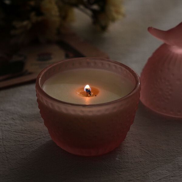 Premium Kollektion: Handgefertige Duftkerze im Glasgefäß, 18h Brenndauer, Rosa image number 9