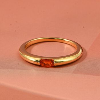 D'Joy AA Feueropal Ring 925 Silber 750 Gelb Vergoldet (Gr&ouml;&szlig;e 20.00) ca. 0,15 ct