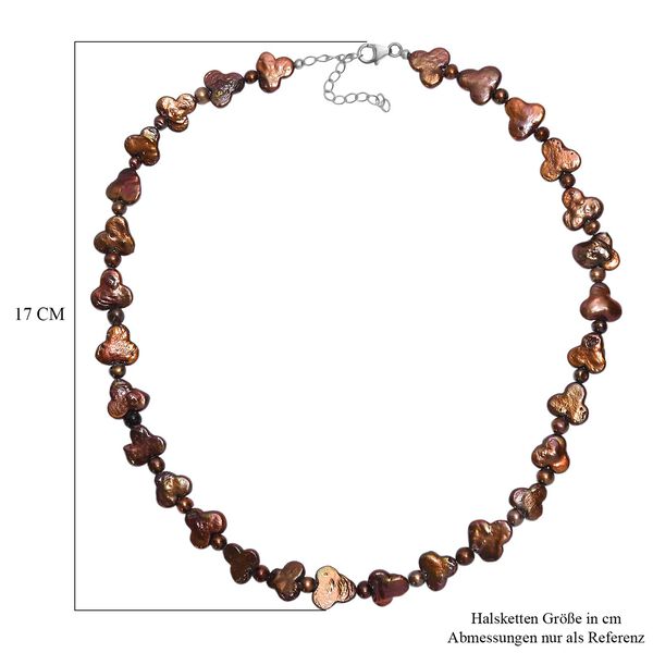 Metallisch Braun Perle Halskette ca. 45 cm 925 Silber rhodiniert 130.00 ct image number 5