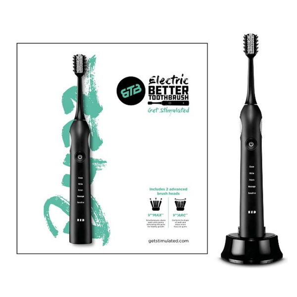 Zahnb&uuml;rste mit V-f&ouml;rmigen B&uuml;rstenk&ouml;pfen, Schwarz