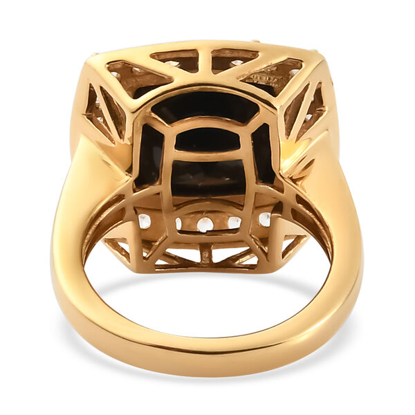 Schwarzer Turmalin und Zirkon-Ring, 925 Silber vergoldet  ca. 7,62 ct image number 6