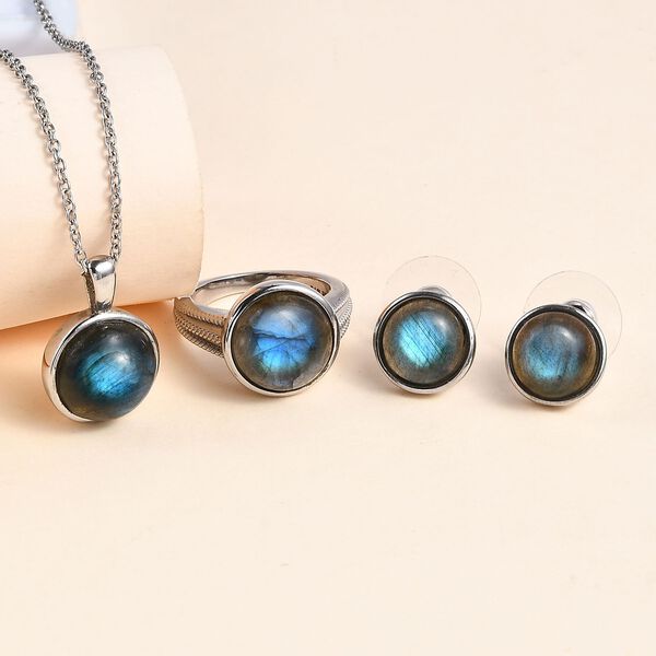 3er-Set - Blaues T&uuml;rkis Schmuckset - 19,77 ct. image number 2