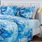 3er-Set Bettbezug, Größe: 80x80 cm und Kissenbezug, Größe: 40x80 cm, Blattmuster, Blautöne image number 1