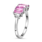 Ilakaka Rosa Saphir und Diamant-Trilogie-Ring, 925 Silber platiniert, 2,38 ct. image number 4