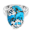 Kastanie Sole Türkis Ring Messing (Größe 17.00) ca. 11,35 ct