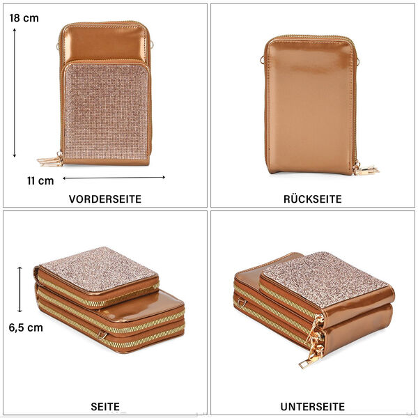 Elegante Umhängetasche mit RFID-Schutz, Bronze image number 5