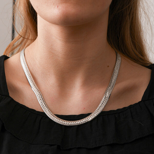 Fischgräten-Kette 50 cm in rhodiniertem 925 Silber image number 2