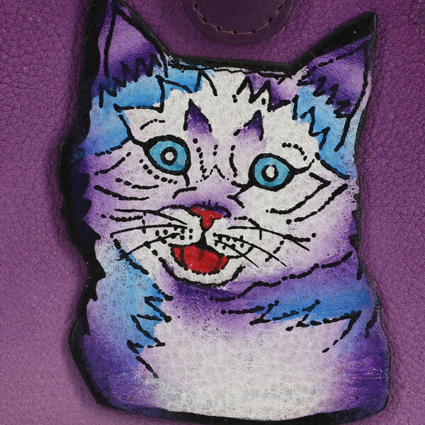 SUKRITI Handbemalte Brieftasche aus Echtleder, lila image number 10