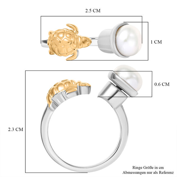 EVER TRUE Süßwasser Perle (7.5-8 mm) Ring Nickelfreies Messing Zweifarbige Beschichtung (Größe 19.00) image number 6