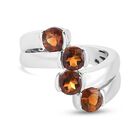 Madeira Citrin Ring 925 Silber Platin-Überzug image number 0