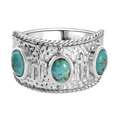 Sierra Nevada T&uuml;rkis Ring 925 Silber rhodiniert (Gr&ouml;&szlig;e 17.00) ca. 2,47 ct