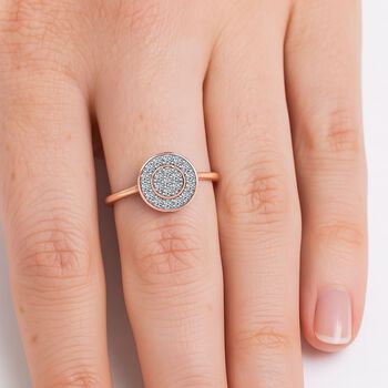 LUXURIANT SI-GH Labor Diamant Ring, 925 Silber 750 Ros&eacute;gold Vermeil - 0,50 ct.