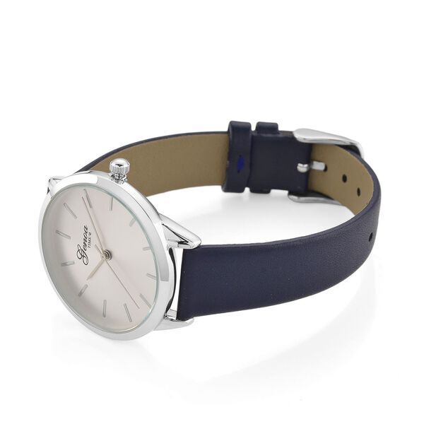 GENOA TIME - Armbanduhr Legierung, silberfarben, Zifferblatt Weiß-Sunshine, 3 ATM wasserdicht image number 5