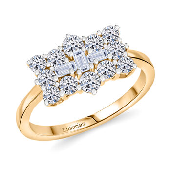 LUXURIANT DIAMOND - Lab Grown Diamant VS-EF SGL zertifiziert Ring 375 Gold (Gr&ouml;&szlig;e 18.00) ca. 1.00 ct