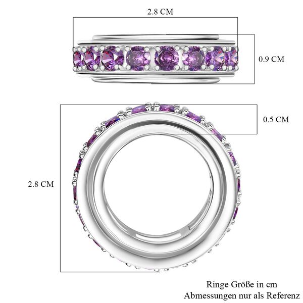 Lila Zirkonia Spinning Ring - 7,48 ct. image number 7