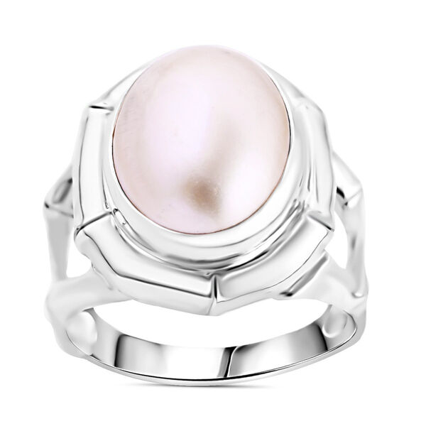 Royal Bali Kollektion- Wei&szlig;e Mabe Perle Ring