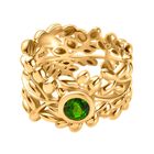 Natürlicher Chromdiopsid Ring 925 Silber Gelbgold Vermeil (Größe 18.00) ca. 0,54 ct