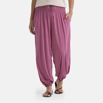 LA MAREY Jersey Komforthose mit Smokbund, Einheitsgr&ouml;&szlig;e, Lila