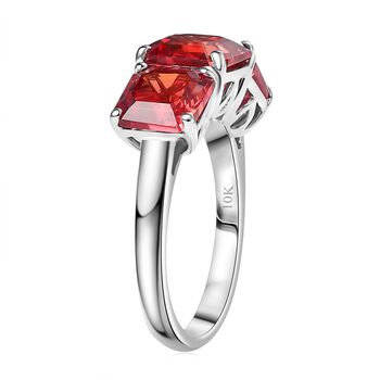 LUXURIANT DIAMOND- zertifiziert und gepr&uuml;ft AAA Labor Padparadscha Saphir Ring in 417 Wei&szlig;gold - 7,95 ct.