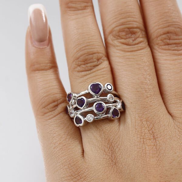 Afrikanischer Amethyst und Zirkon Ring - 2,14 ct. image number 2