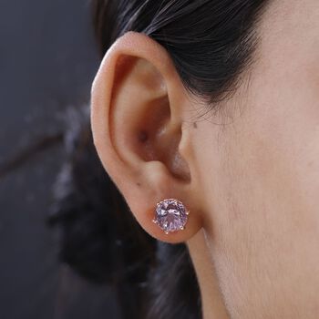 Rose De France Amethyst und Zirkon Ohrringe - 8,70 ct.