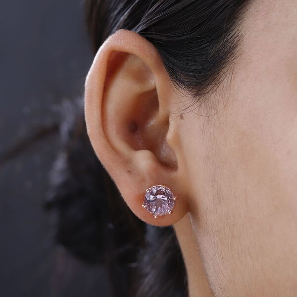 Rose De France Amethyst und Zirkon Ohrringe - 8,70 ct. image number 3