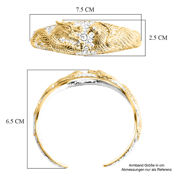 Royal Bali - Drachen und Phoenix Armreif, 925 Silber 916 Gelbgold Vermeil image number 5