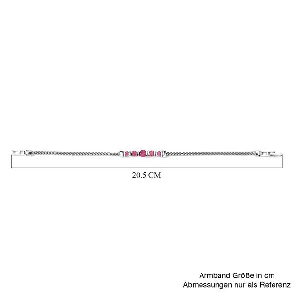 Afrikanischer Rubin (Fissure gef&uuml;llt) Armband, ca. 20 cm, 925 Silber platiniert ca. 2,02 ct image number 5