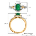AAA Kagem Sambischer Smaragd, Weißer Zirkon Ring, 925 Silber Gelbgold Vermeil, (Größe 19.00), ca. 1.58 ct image number 6