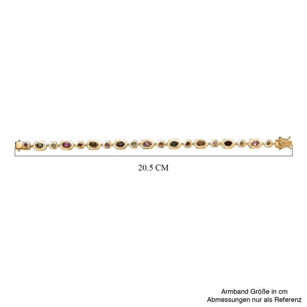 Mehrfarbig-Turmalin Armband ca. 20 cm 925 Silber Gelbgold Vermeil ca. 5,18 ct. image number 5