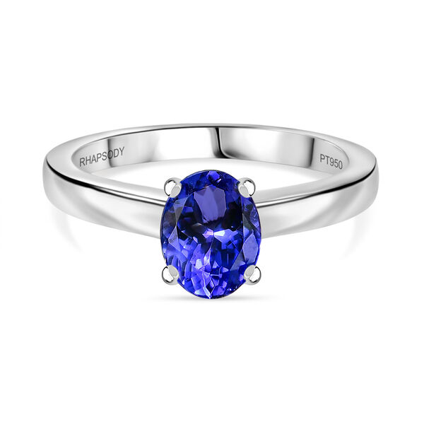 Rhapsody AAAA Tansanit Ring 950 Platin (Gr&ouml;&szlig;e 17.00) ca. 1,27 ct