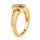 Boulder Opal Triplett-Ring, 925 Silber vergoldet  ca. 0,71 ct image number 4