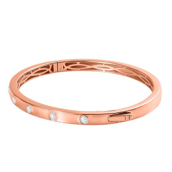 Moissanit Armreif, 19cm, 925 Silber mit Ros&eacute;gold Vermeil - 0,86 ct. image number 4