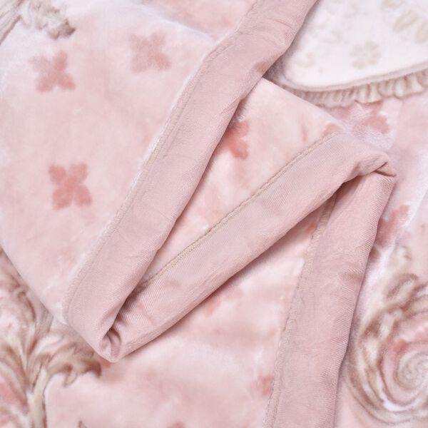 Wolkenweiche Decke mit floralem Muster, beige image number 6