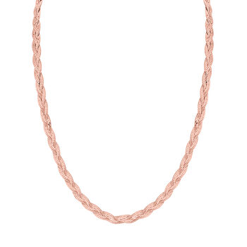 Geflochtene Fischgr&auml;tenkette 45 cm in 925 Silber vergoldet