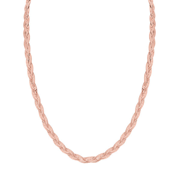 Geflochtene Fischgr&auml;tenkette 45 cm in 925 Silber vergoldet