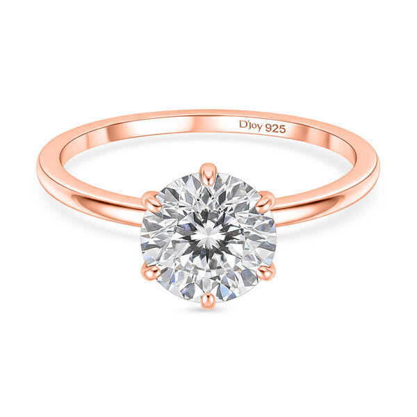 D'Joy Moissanit Ring, 925 Silber ros&eacute;vergoldet - 1,77 ct.