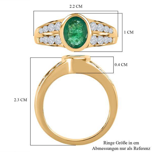 Kagem sambischer Smaragd und Zirkon-Ring - 2,05 ct. image number 6