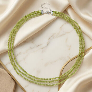 D'Joy Peridot Halskette Flexibles (ca. 50 cm) 925 Silber rhodiniert ca. 110,00 ct.