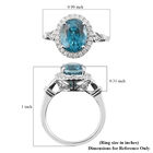 RHAPSODY AAAA Kambodschanischer, blauer Zirkon und Diamant-Ring, VS E-F, 950 Platin  ca. 5,70 ct image number 4