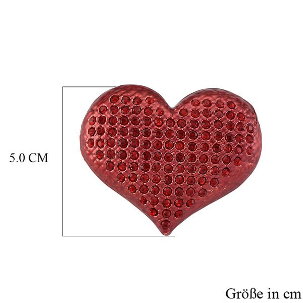 Roter Kristall Brosche Reine Legierung Emailliert image number 4