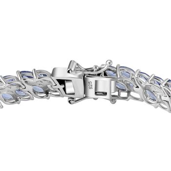 Tansanit Armband ca. 20 cm 925 Silber rhodiniert ca. 13,00 ct.