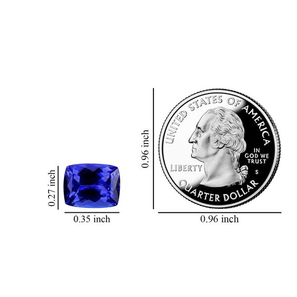 Tanzanite Cushion 9x7 Faceted Cut 4A 2.10 Ct image number 4